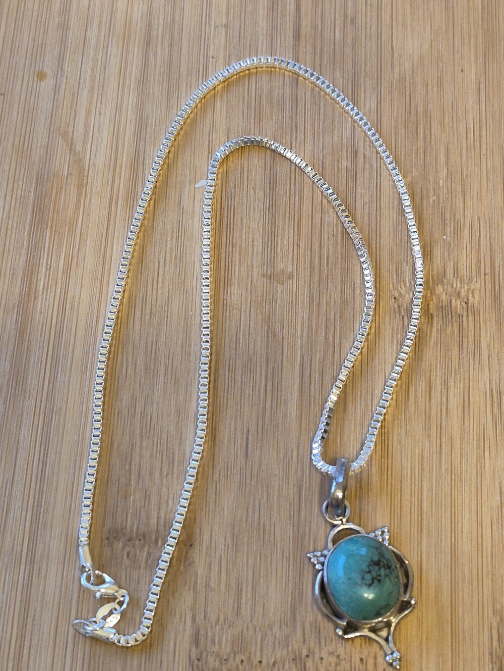 Sterling Silver Turquoise Pendant Necklace